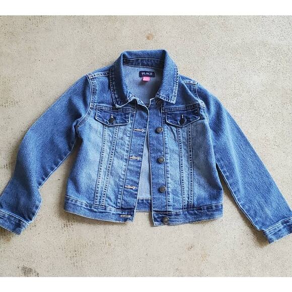 Place button up denim jacket medium 7/8 - Picture 1 of 3